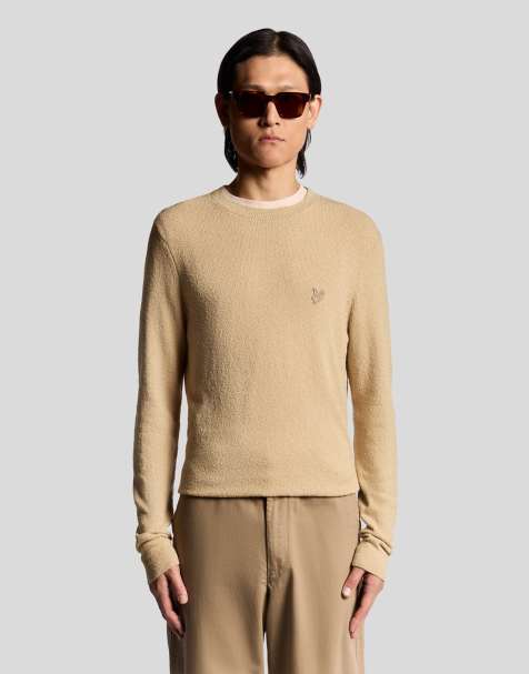 Lyle & Scott textured travel knitted jumper in chai - view 1
