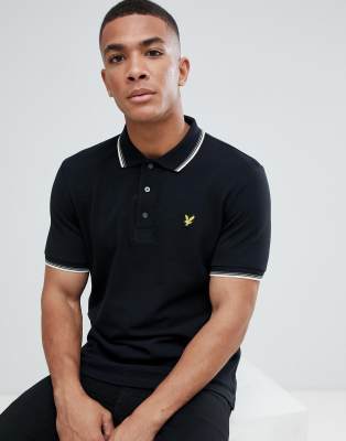 lyle and scott black polo shirt