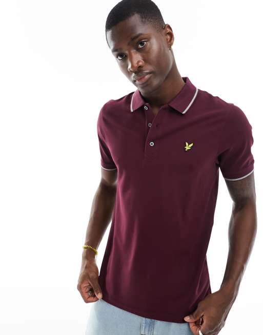 Lyle & Scott  Tipped Polo Shirt in Red and Grey