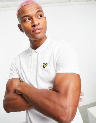 Lyle & Scott tipped polo shirt in white - view 1