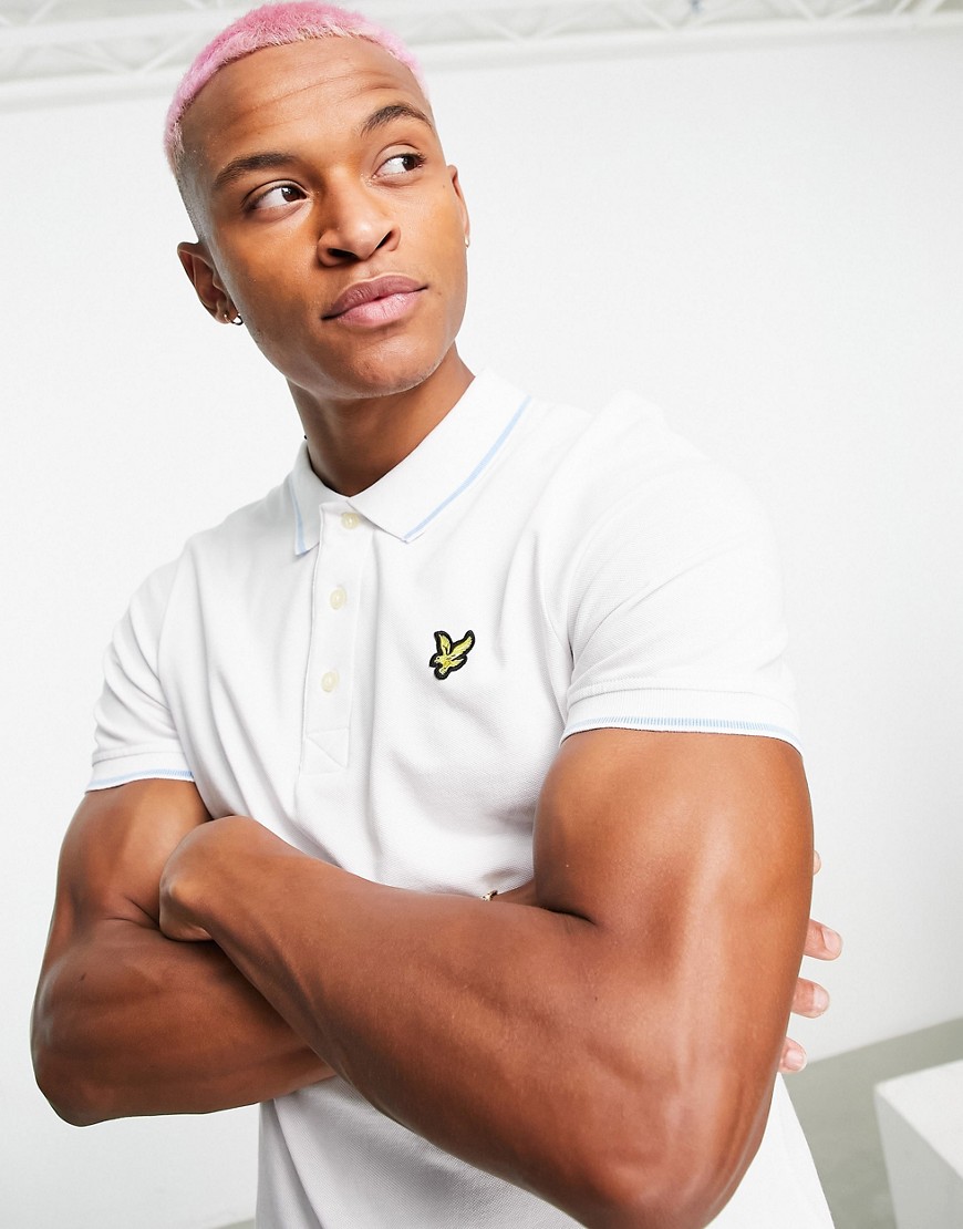 Lyle & Scott tipped polo shirt in white