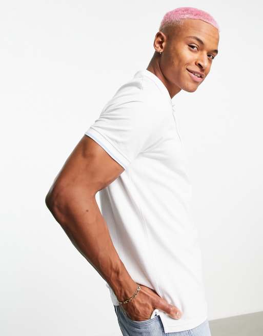 Lyle & Scott tipped polo shirt in white, 3 of 4
