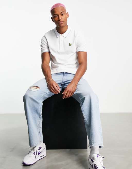 Lyle & Scott tipped polo shirt in white, 4 of 4
