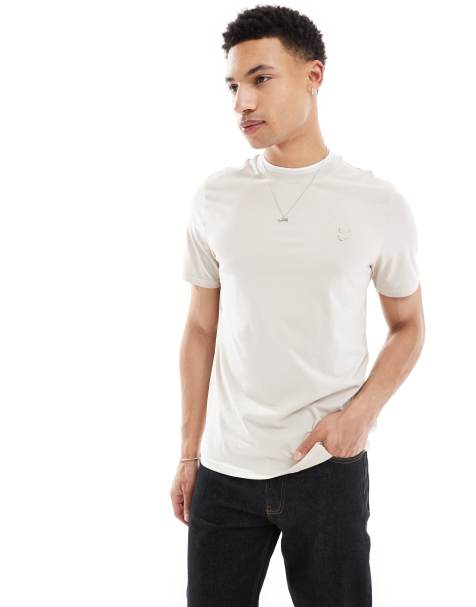 Lyle & Scott tipped superfine t-shirt in cove