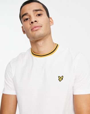 Lyle & Scott tipped t-shirt in white