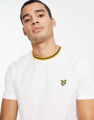 Lyle & Scott tipped t-shirt in white