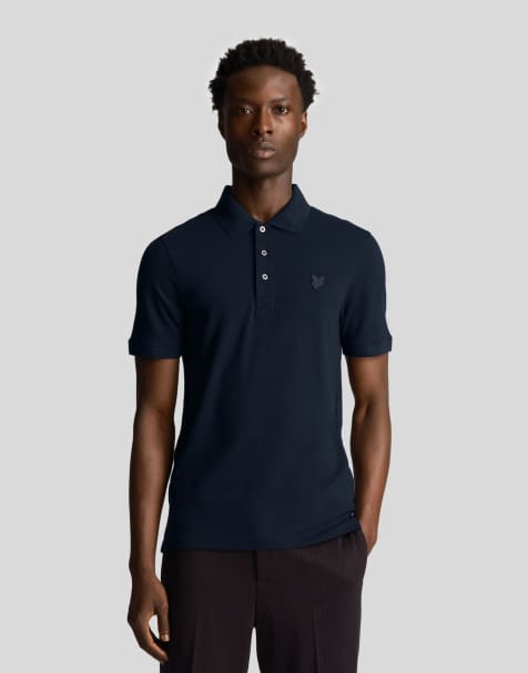 Lyle & Scott  tonal eagle polo shirt in dark navy - view 1