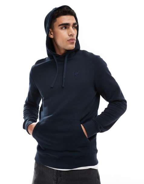 Lyle & Scott Tonal Eagle pullover hoodie in dark blue - view 1