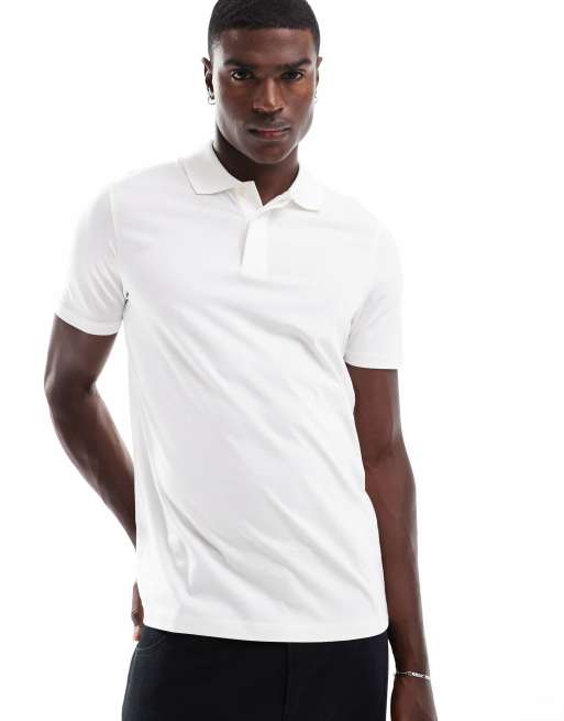 Lyle & Scott Tonal Eagle superfine cotton polo shirt in white