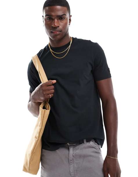 Lyle & Scott Tonal Eagle superfine cotton t-shirt in black - view 1
