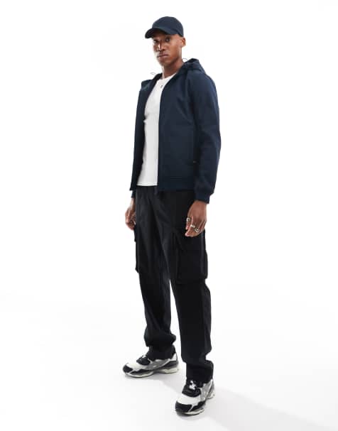 Lyle & Scott Tonal fleece back softshell jacket in dark blue - view 1