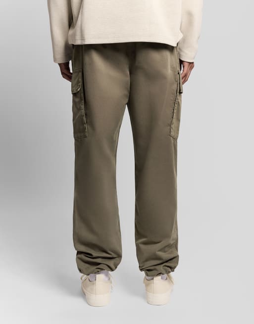 Lyle & Scott Trousers cuffed cargo trousers in x569 khaki ash, 4 of 6