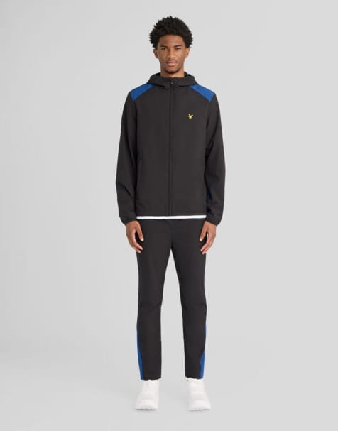 Lyle & Scott Trousers panelled track pants in y393 jet black/ navy peony - view 1