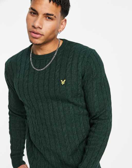 Lyle Scott Trui met kabels in groen