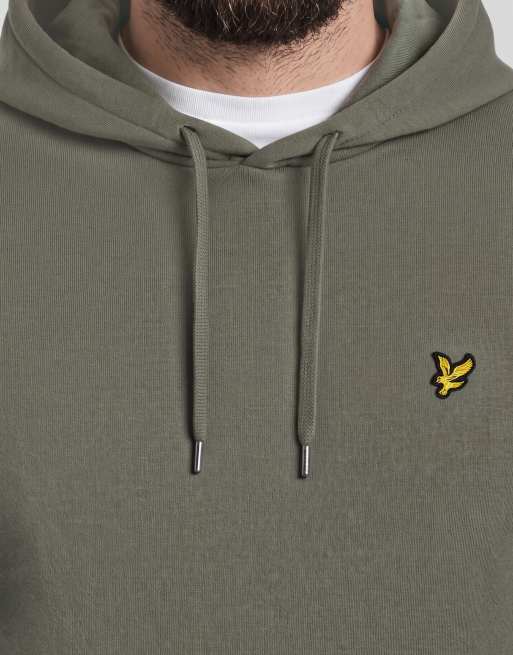 Lyle & Scott tussenlaag hoodie in x569 kaki ash, 6 van 7