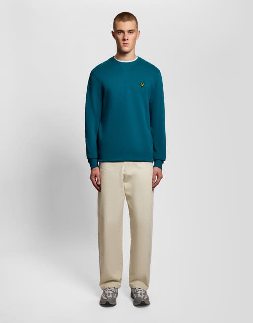 Lyle & Scott - Tussenlaag sweatshirt met ronde hals in y134 lagoon, 3 van 6