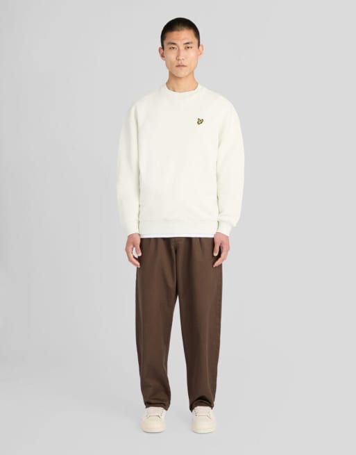 Lyle & Scott tussenlaag sweatshirt van zware loopback met ronde hals in x008 antarctic, 2 van 6