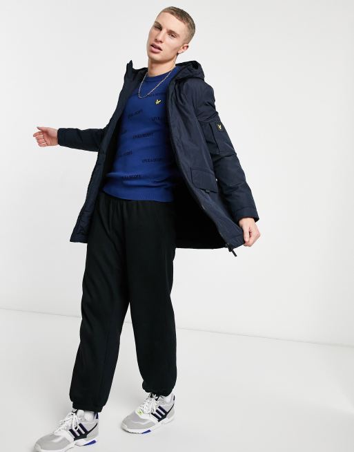 Lyle & Scott – Vadderad parkas i lång modell