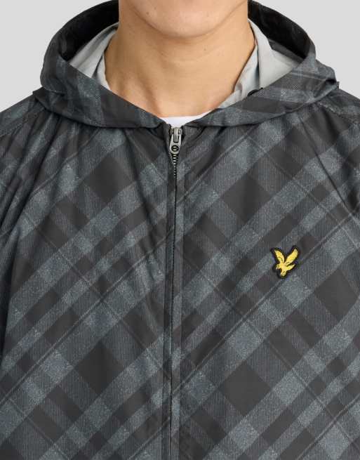Lyle & Scott veste mi-longue à capuche à carreaux zippée z865 noir jet, 3 de 6