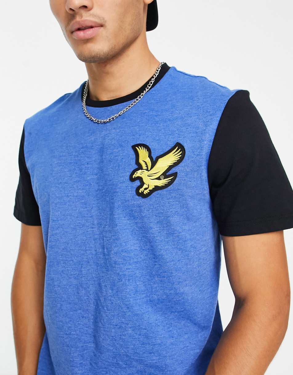 Lyle & Scott Vintage block marl t-shirt in blue