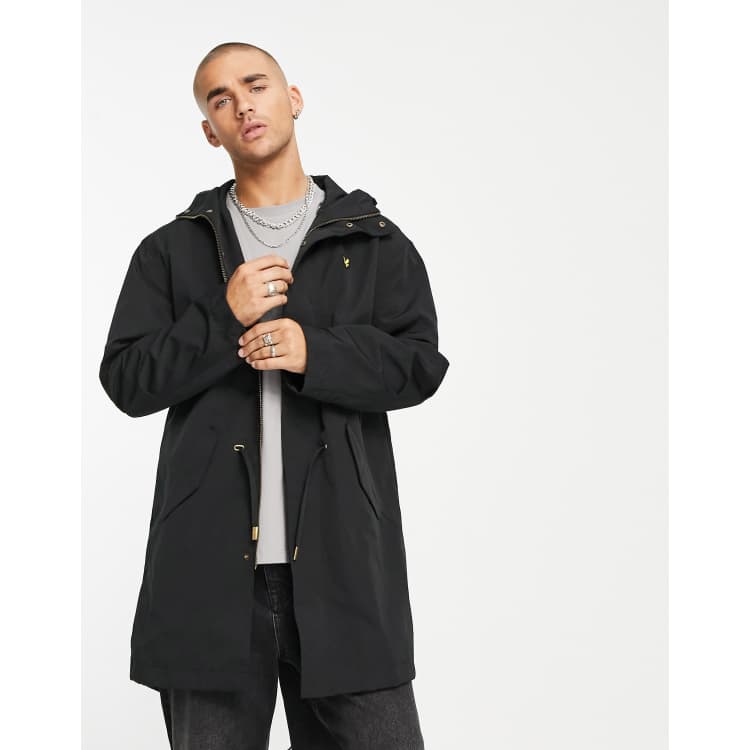 Lyle & Scott Vintage bonded parka jacket in jet black | ASOS