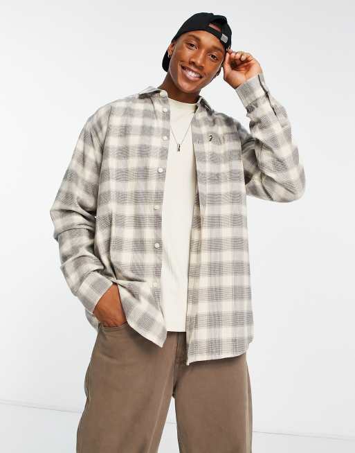 Lyle & Scott Vintage check overshirt in off white and taupe