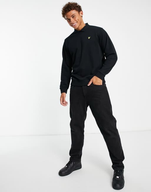 Lyle Scott Vintage collared sweatshirt in black