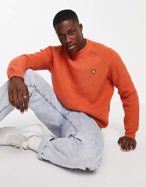 søster bleg Der er en tendens Lyle & Scott Vintage crew neck jumper in orange | ASOS