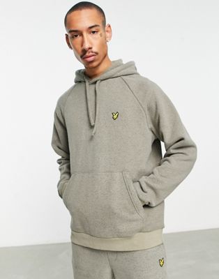 Vintage end on end texture oversized hoodie in khaki smoke-Green
