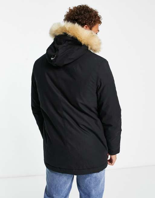 Lyle & scott fur hood padded parka jacket clearance
