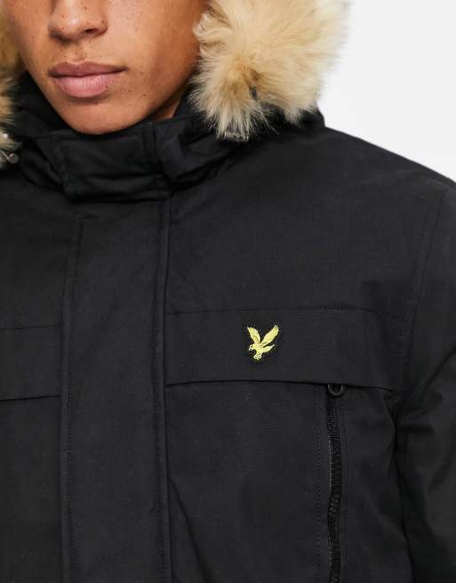 Lyle & scott fur hood padded parka jacket clearance