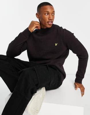 Lyle & Scott Vintage mouline high neck jumper in beetroot red - ASOS Price Checker