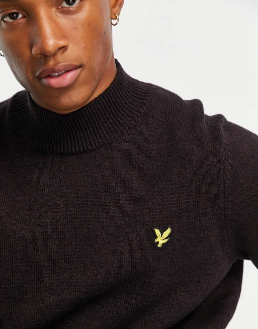 Lager gentagelse ude af drift Lyle & Scott Vintage mouline high neck jumper in beetroot red | ASOS