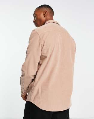 Vintage Needle - Camicia a maniche lunghe malva polvere in velluto a coste-Marrone - Lyle&Scott Camicia donna  - immagine2
