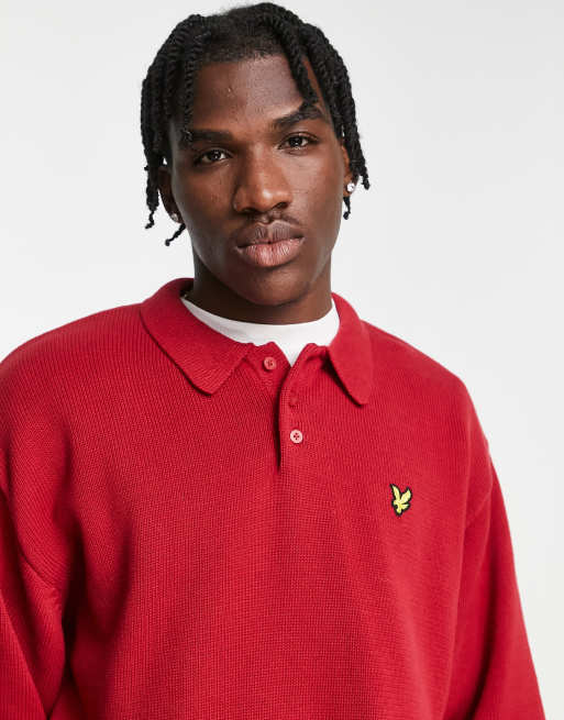 Lyle Scott Vintage Polo manches longues Rouge ASOS