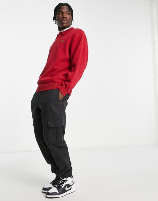 Lyle Scott Vintage Polo manches longues Rouge ASOS
