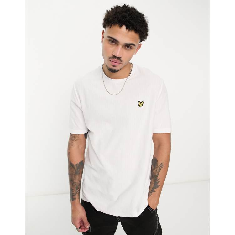 gammel skrubbe Onkel eller Mister Lyle & Scott Vintage Ridge thick ribbed t-shirt in white | ASOS