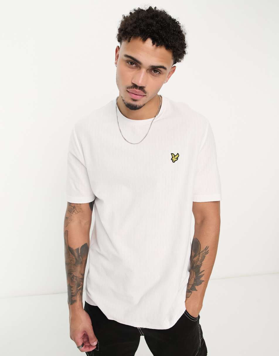 Lyle & Scott Vintage Ridge thick ribbed t-shirt in white