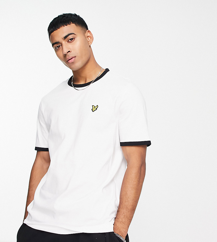 Lyle & Scott Vintage ringer oversized t-shirt in white exclusive to ASOS