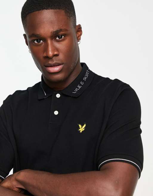 Lyle & Scott Vintage ringer polo shirt in black | ASOS