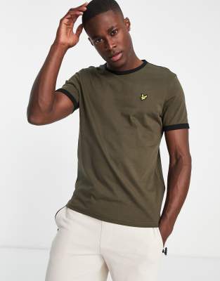 Lyle & Scott Vintage ringer t-shirt in khaki