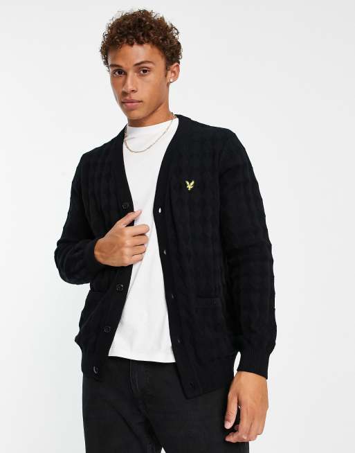 Lyle & Scott - Vintage - Vest met argyle-motief in zwart