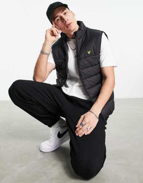 Lyle & Scott wadded gilet jacket in black  - view 1