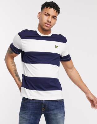 Lyle & Scott wide stripe t-shirt in navy