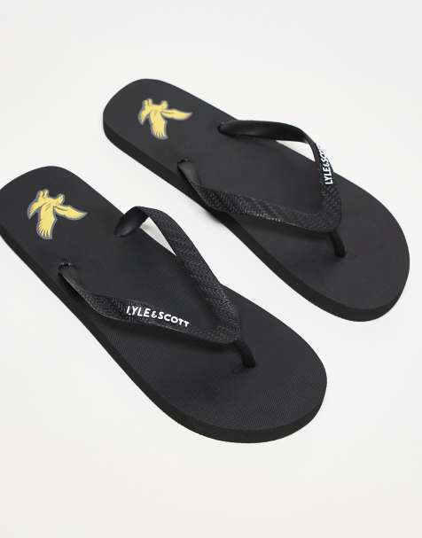 Lyle & Scott – Zehenstegsandalen in Schwarz - view 1