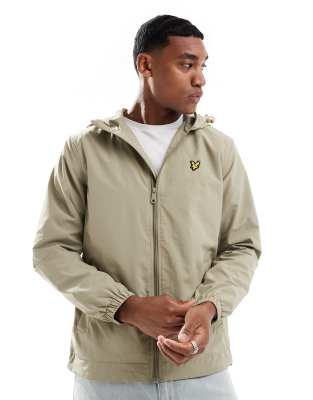 Lyle & Scott Lyle & Scott zip through hooded jacket in khaki-Green