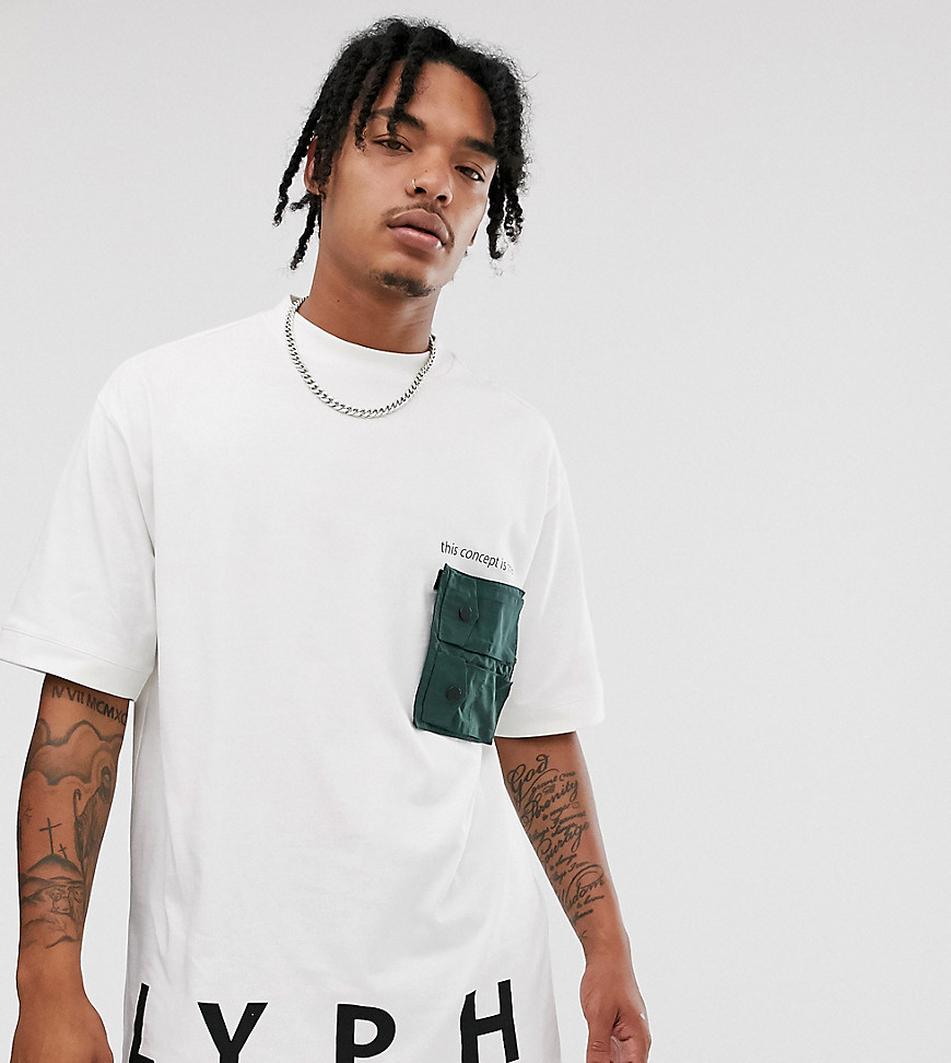 LYPH – T-shirt med cargo-ficka och oversize-logga-Vit