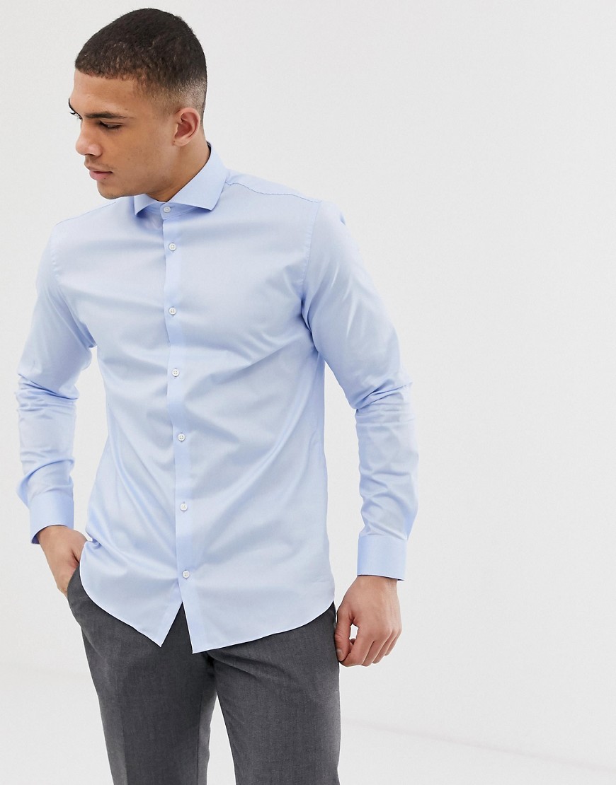 Lyseblå Premium elegant skjorte i stræk fra Jack & Jones