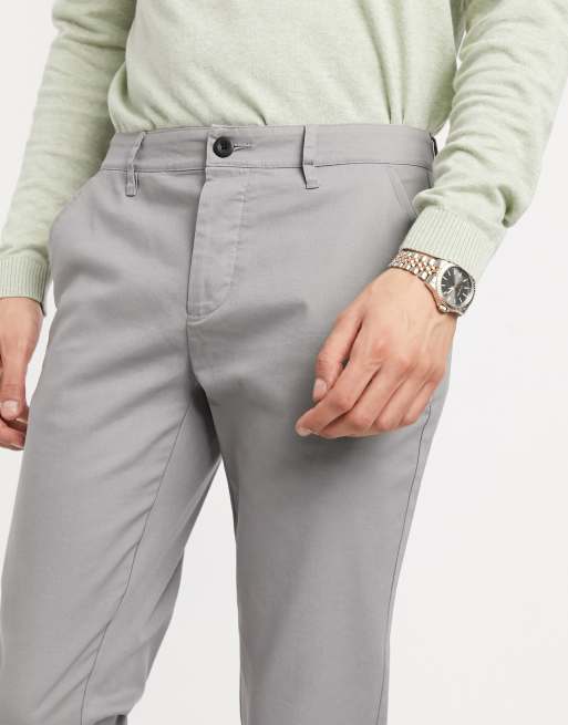 Lysegrå chinos i smal pasform fra ASOS DESIGN, 3 af 4
