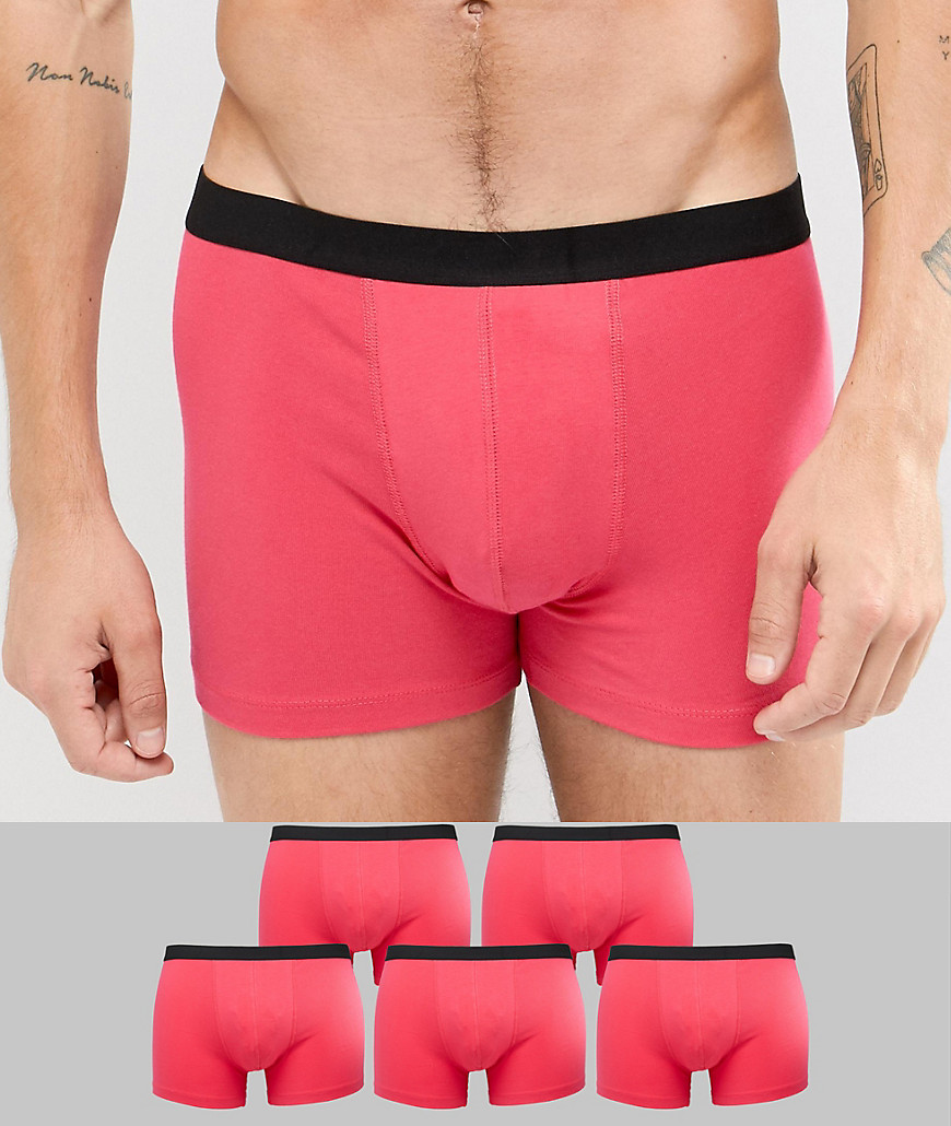 Lyserøde underbukser i økologisk bomuld fra ASOS DESIGN 5-rabatpakke-Pink
